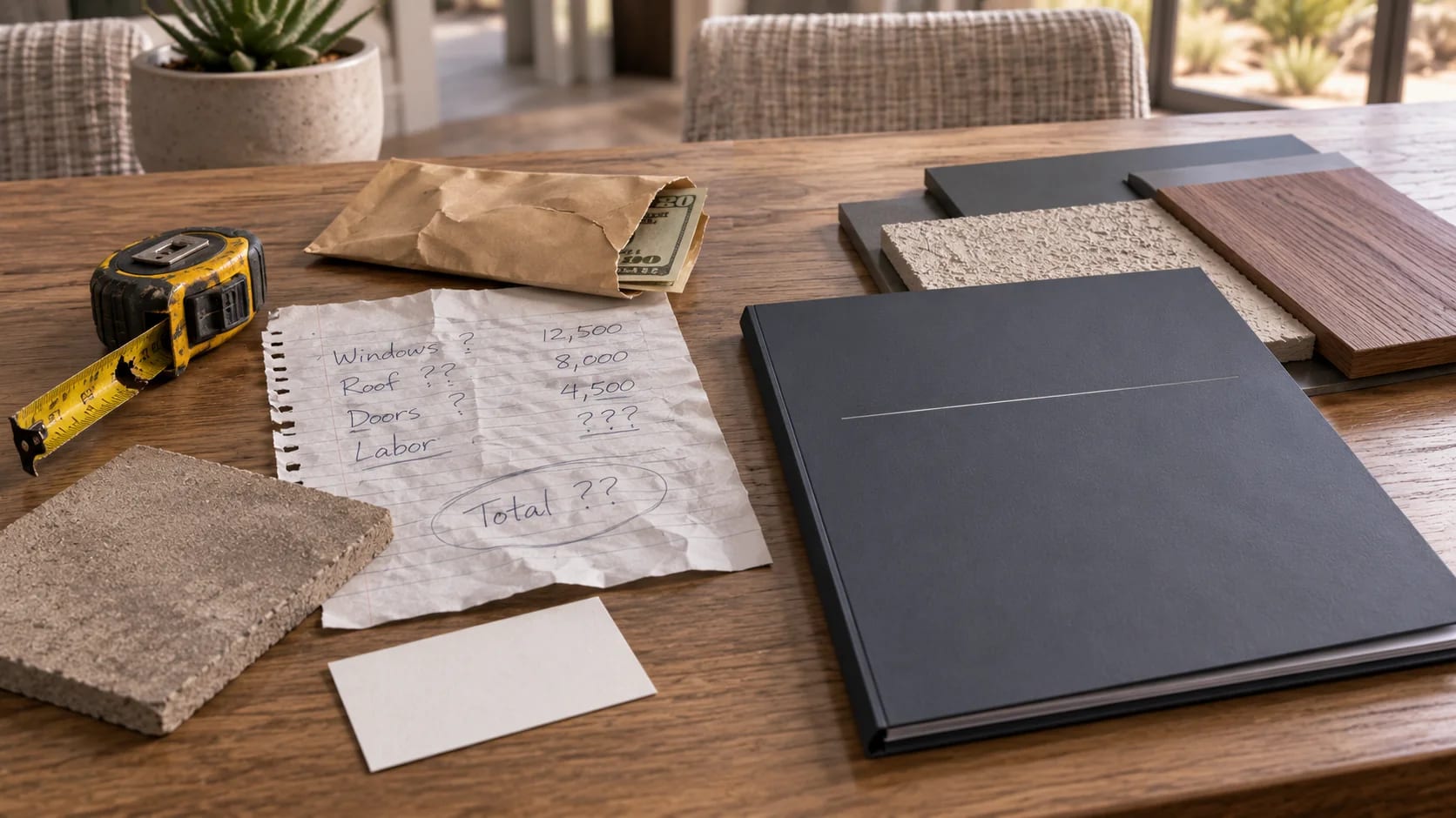 Vague handwritten estimate contrasted with an organized contractor proposal