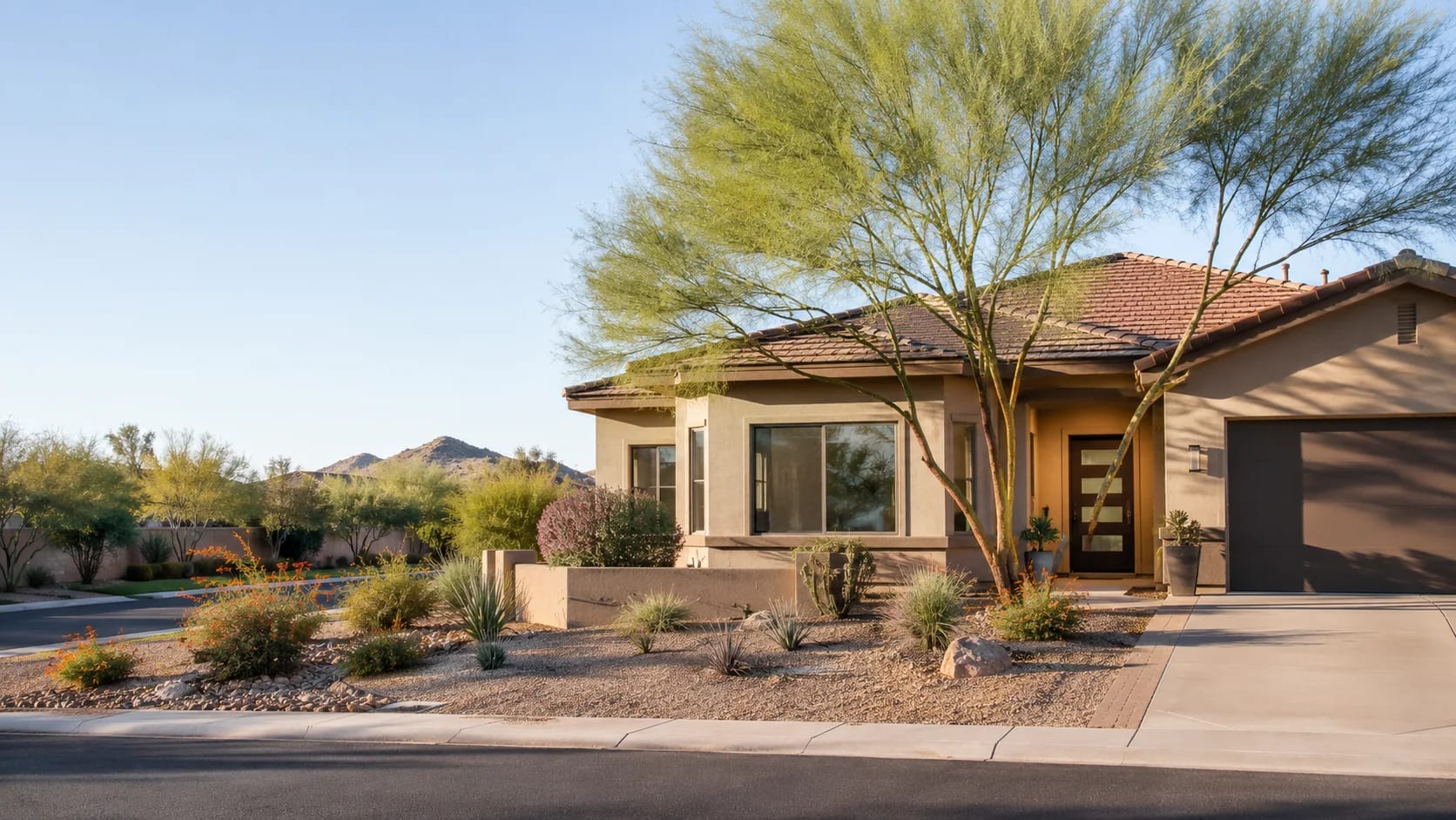 Updated single-story home in Mesa, Arizona with replacement windows and tile roofing