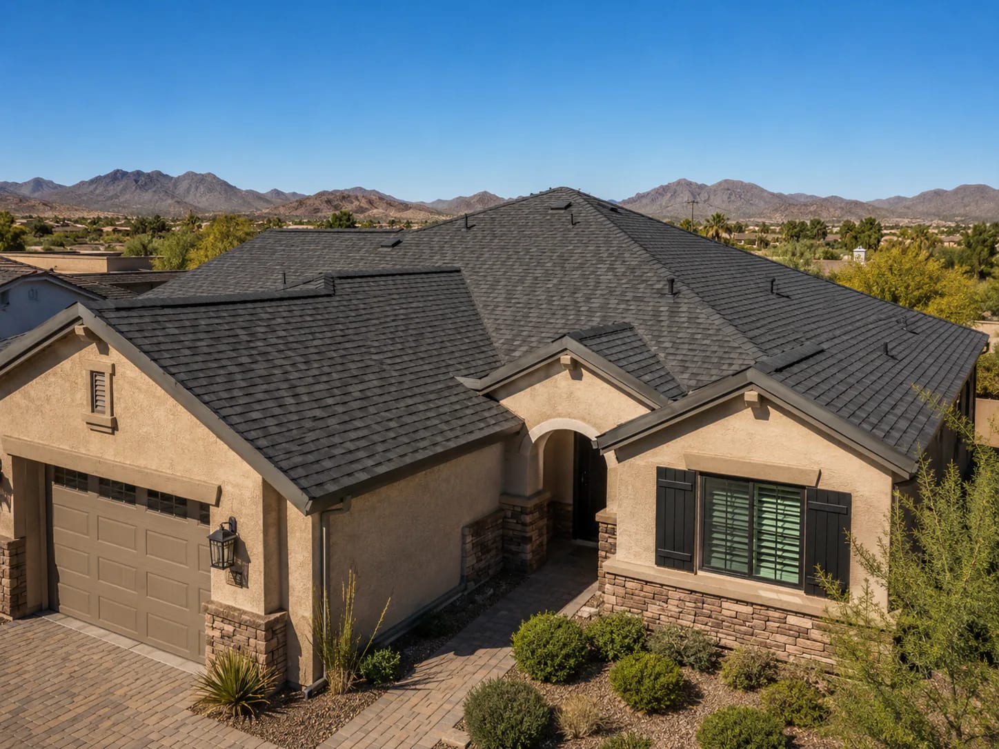 Completed roof on an Arizona home